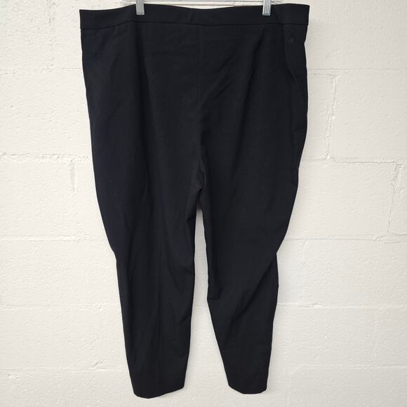 Susan Graver Trouser Pants Womens Plus 20W Black High Waisted Cropped Stretch - Picture 2 of 9